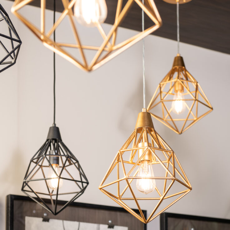 Black and gold hanging lights