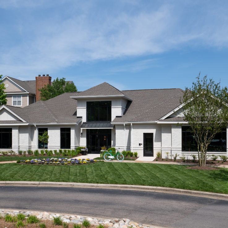 Front entrance and driveway to the leasing office