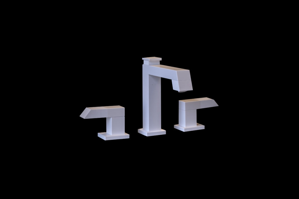 3D Mold of Etch Vanity Faucet with a black background