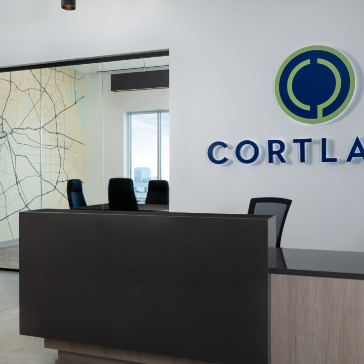 Reception area at Cortland's Dallas Headquarters