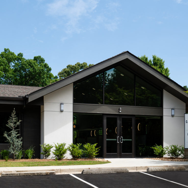 Parking and front entrance to the leasing office