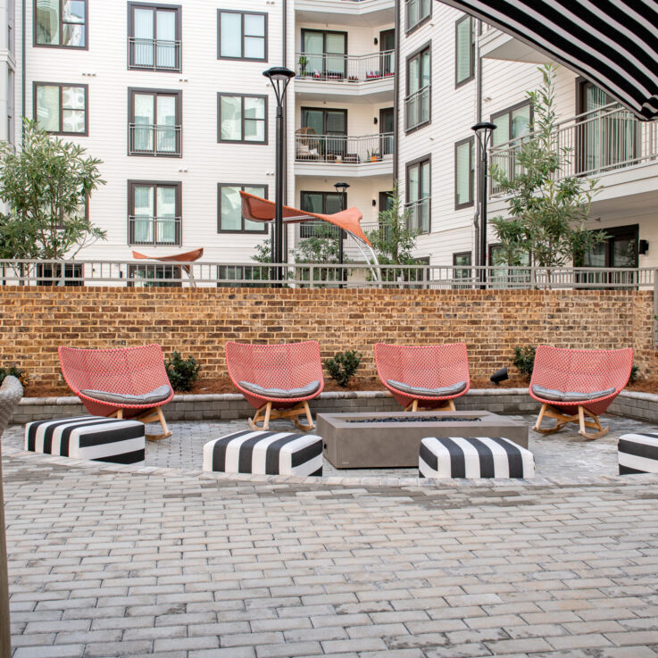 Seating around an outdoor fire pit