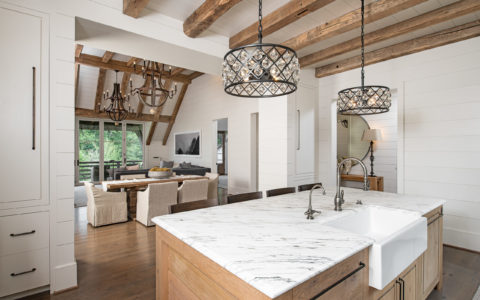 Kitchen Island facing dining room