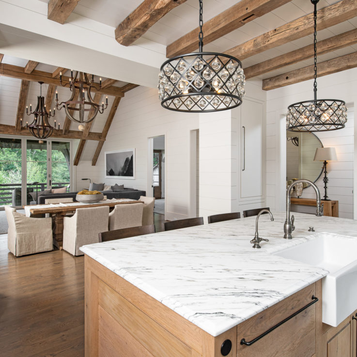 Kitchen Island facing dining room