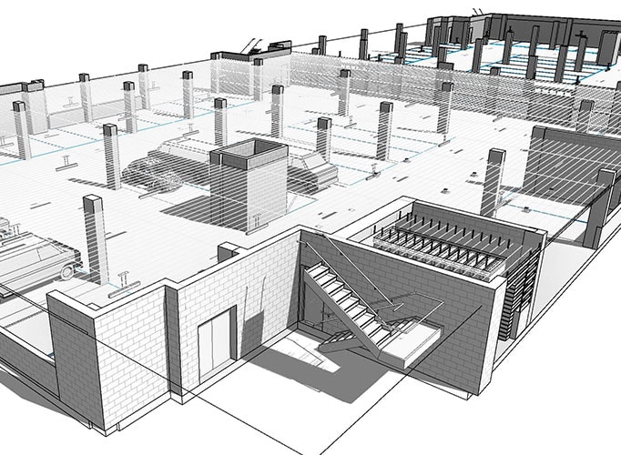 3D rendering of a commercial building