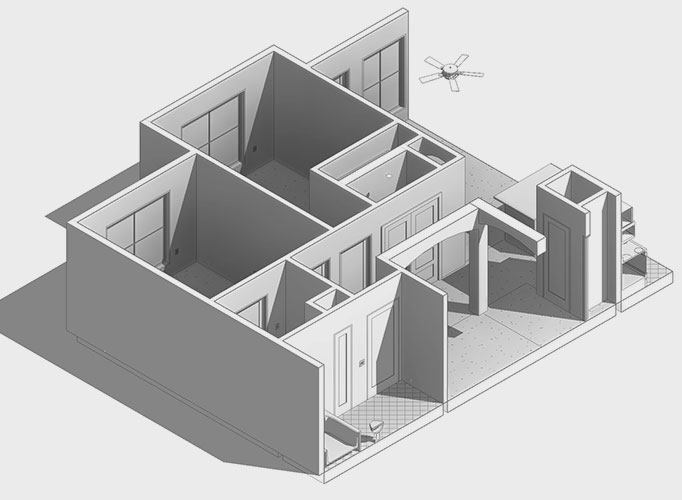 3D rendering of a multifamily home