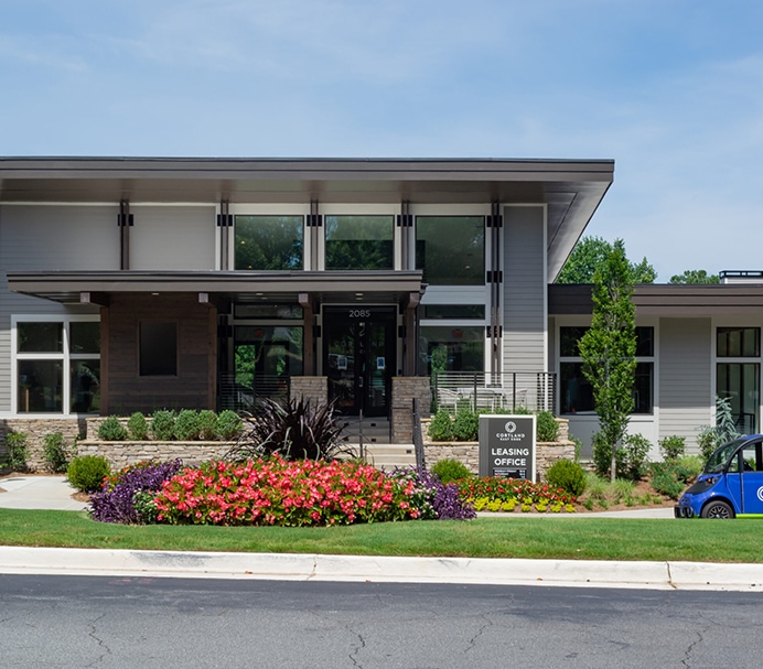 Front entrance to a leasing office